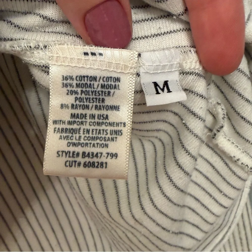 Bella Dahl Striped Gray and White Hoodie Size M - Picture 3 of 12